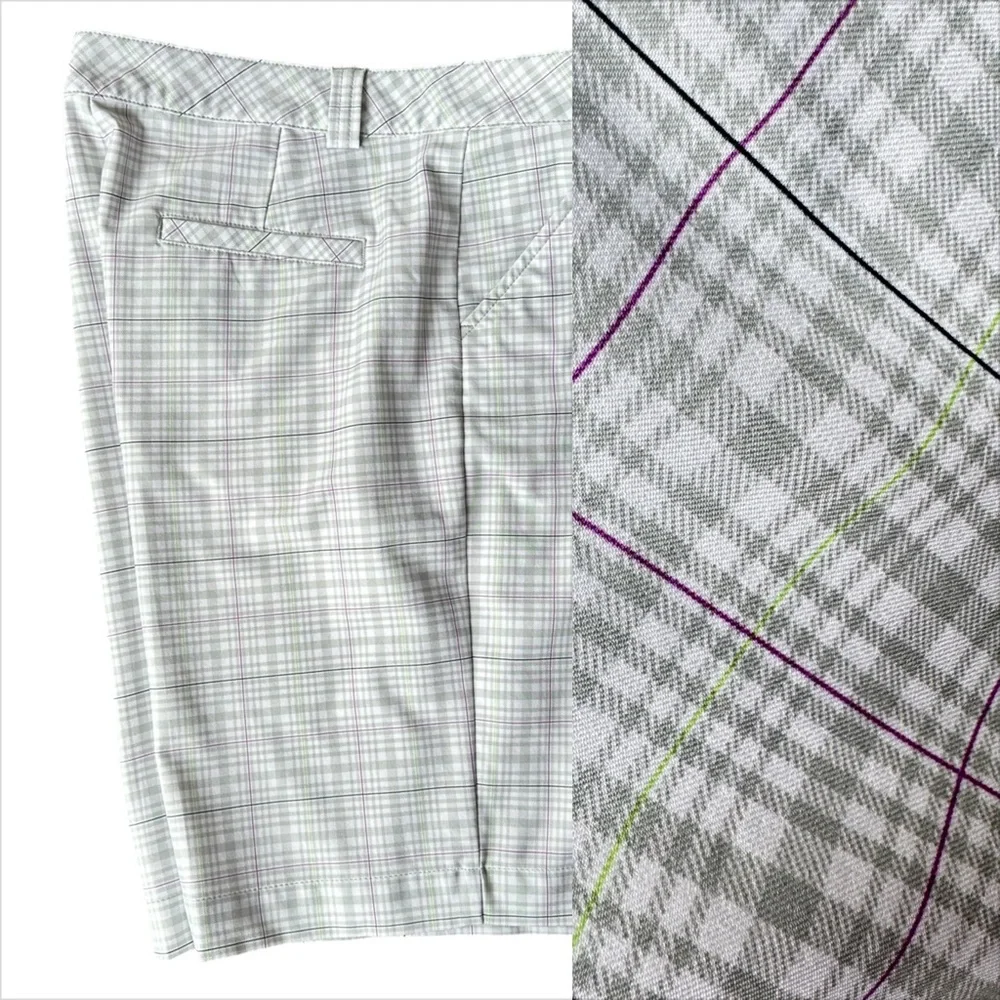 Tommy Armour Plaid Golf Shorts Sz 10 Dri-Logic Stretch NWOT No Flaws